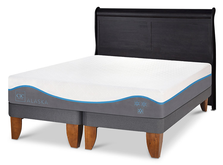 JUEGO DE DORMITORIO CIC CAMA EUROPEA ALASKA BD 2 PLAZAS + RESPALDO MIRO NEGRO - 2