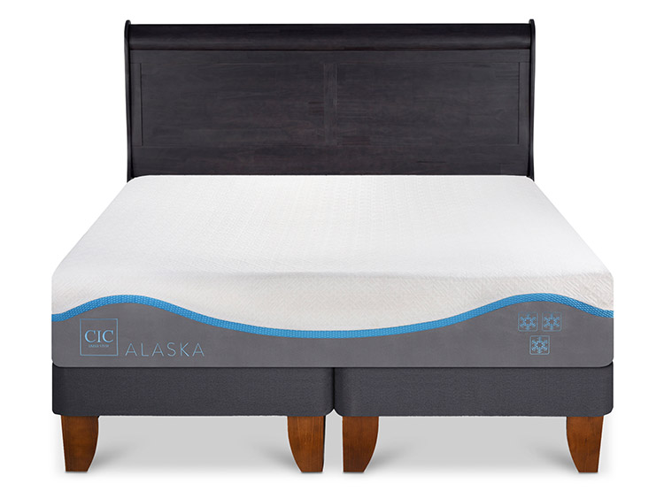 JUEGO DE DORMITORIO CIC CAMA EUROPEA ALASKA BD 2 PLAZAS + RESPALDO MIRO NEGRO - 1