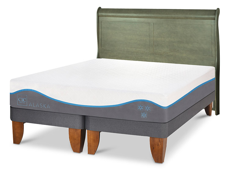 JUEGO DE DORMITORIO CIC CAMA EUROPEA ALASKA BD 2 PLAZAS + RESPALDO MIRO OLIVO - 2