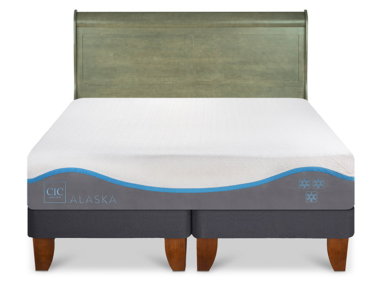 JUEGO DE DORMITORIO CIC CAMA EUROPEA ALASKA BD 2 PLAZAS + RESPALDO MIRO OLIVO - 1