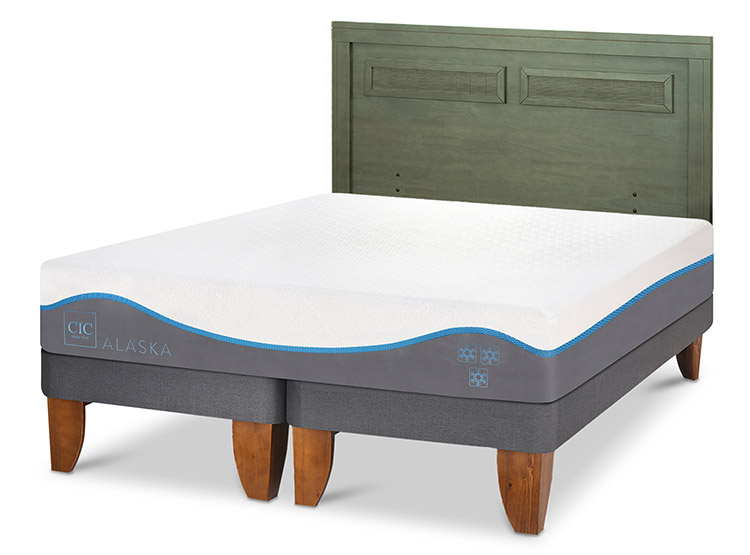JUEGO DE DORMITORIO CIC CAMA EUROPEA ALASKA KING + RESPALDO MILAN OLIVO - 2