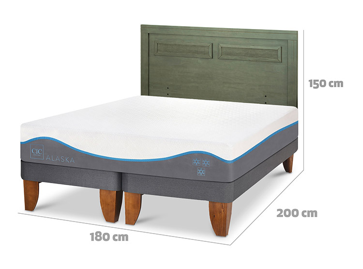 JUEGO DE DORMITORIO CIC CAMA EUROPEA ALASKA KING + RESPALDO MILAN OLIVO - 3