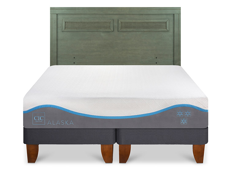 JUEGO DE DORMITORIO CIC CAMA EUROPEA ALASKA KING + RESPALDO MILAN OLIVO - 1