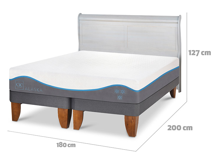 JUEGO DE DORMITORIO CIC CAMA EUROPEA ALASKA KING + RESPALDO MIRO ALPINO - 3