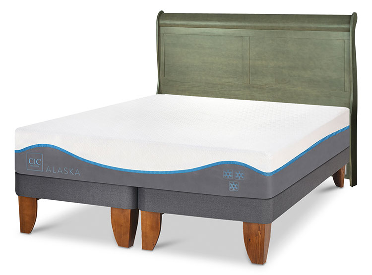 JUEGO DE DORMITORIO CIC CAMA EUROPEA ALASKA KING + RESPALDO MIRO OLIVO - 2