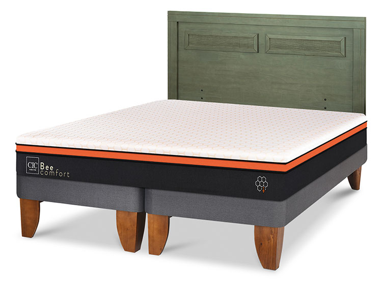 JUEGO DE DORMITORIO CIC CAMA EUROPEA BEE COMFORT BD 2 PLAZAS + RESPALDO MILAN OLIVO - 2