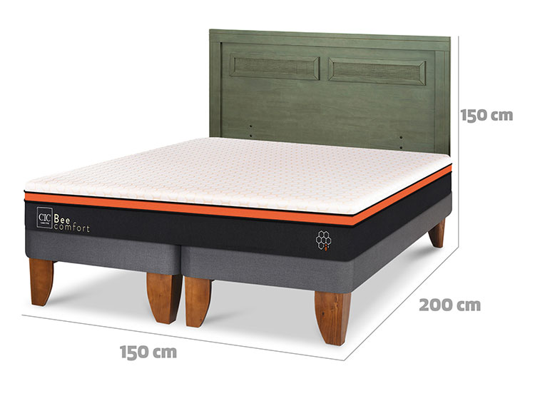 JUEGO DE DORMITORIO CIC CAMA EUROPEA BEE COMFORT BD 2 PLAZAS + RESPALDO MILAN OLIVO - 3