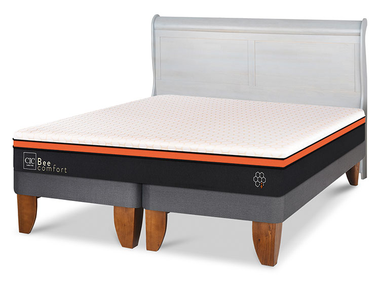 JUEGO DE DORMITORIO CIC CAMA EUROPEA BEE COMFORT BD 2 PLAZAS + RESPALDO MIRO ALPINO - 2