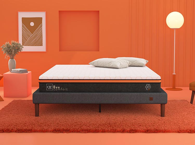 JUEGO DE DORMITORIO CIC CAMA EUROPEA BEE COMFORT BD 2 PLAZAS + RESPALDO MIRO ALPINO - 10