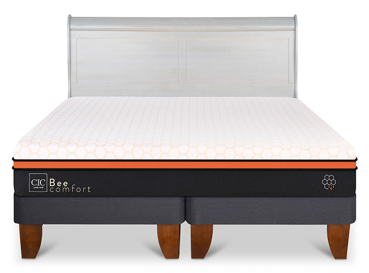 JUEGO DE DORMITORIO CIC CAMA EUROPEA BEE COMFORT BD 2 PLAZAS + RESPALDO MIRO ALPINO - 1