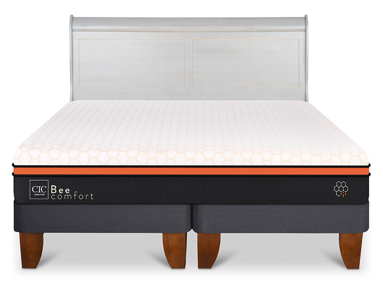 JUEGO DE DORMITORIO CIC CAMA EUROPEA BEE COMFORT KING + RESPALDO MIRO ALPINO - 1
