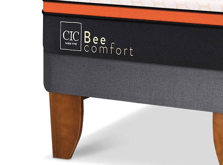 JUEGO DE DORMITORIO CIC CAMA EUROPEA BEE COMFORT KING + RESPALDO MIRO OLIVO - 9