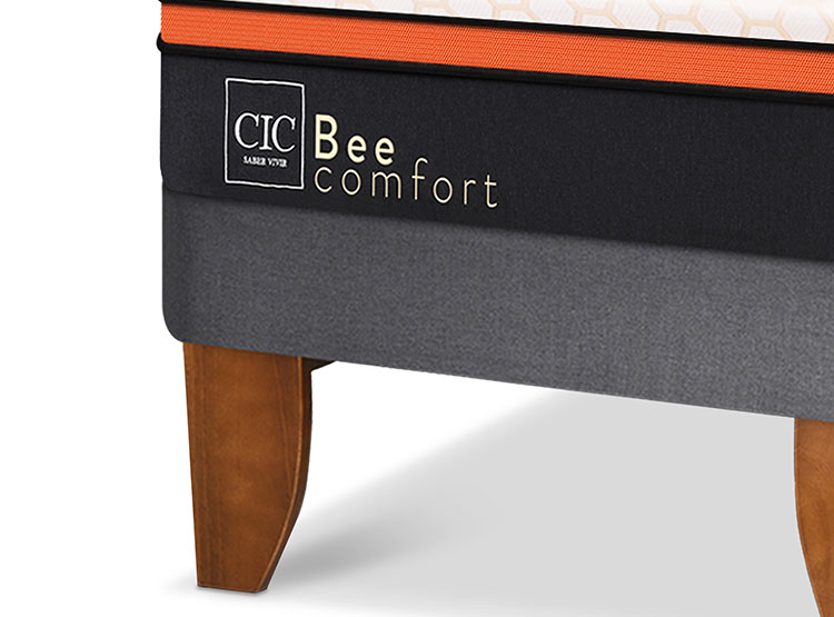 JUEGO DE DORMITORIO CIC CAMA EUROPEA BEE COMFORT BD 2 PLAZAS + RESPALDO MIRO NEGRO - 9