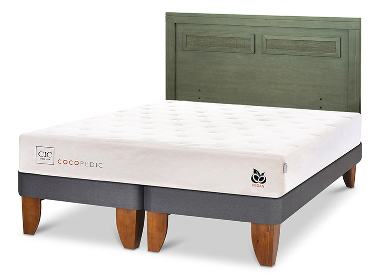 JUEGO DE DORMITORIO CIC CAMA EUROPEA COCOPEDIC BD 2 PLAZAS + RESPALDO MILAN OLIVO - 2