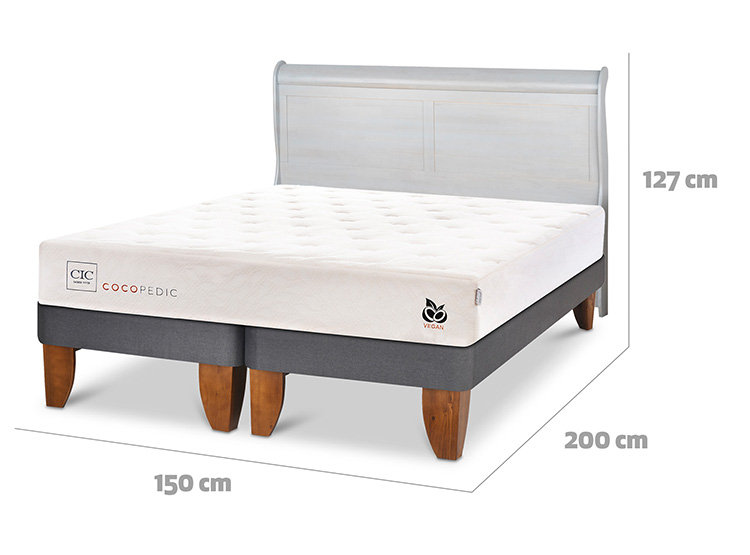 JUEGO DE DORMITORIO CIC CAMA EUROPEA COCOPEDIC BD 2 PLAZAS + RESPALDO MIRO ALPINO - 3