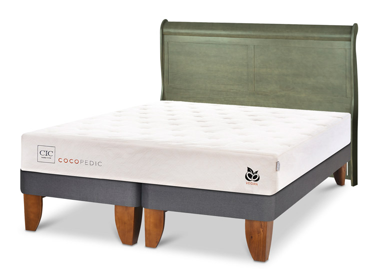 JUEGO DE DORMITORIO CIC CAMA EUROPEA COCOPEDIC BD 2 PLAZAS + RESPALDO MIRO OLIVO - 2