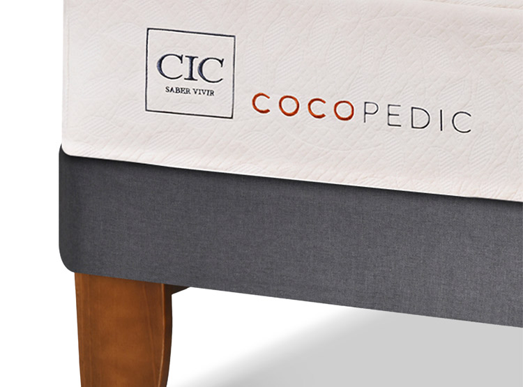JUEGO DE DORMITORIO CIC CAMA EUROPEA COCOPEDIC BD 2 PLAZAS + RESPALDO MIRO OLIVO - 9
