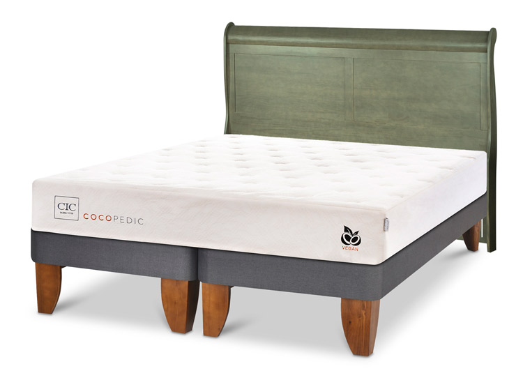 JUEGO DE DORMITORIO CIC CAMA EUROPEA COCOPEDIC KING + RESPALDO MIRO OLIVO - 2
