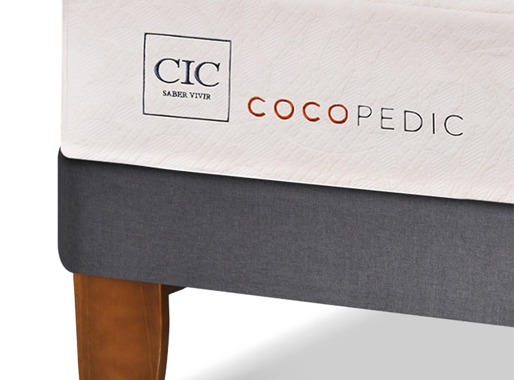 JUEGO DE DORMITORIO CIC CAMA EUROPEA COCOPEDIC C BD 2 PLAZAS + RESPALDO MIRO NEGRO - 9