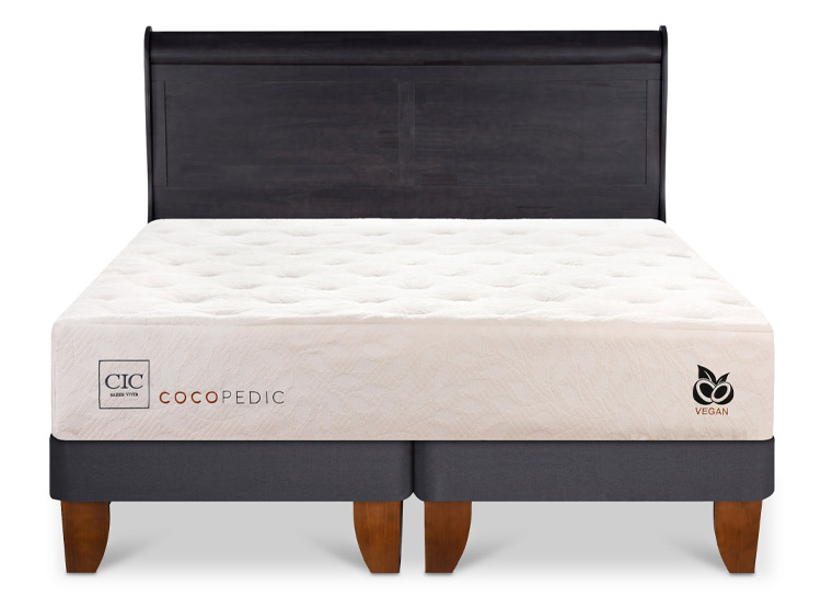 JUEGO DE DORMITORIO CIC CAMA EUROPEA COCOPEDIC C KING + RESPALDO MIRO NEGRO - 1