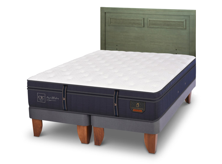 JUEGO DE DORMITORIO CIC CAMA EUROPEA GRAND PREMIUM BD 2 PLAZAS + RESPALDO MILAN OLIVO - 2