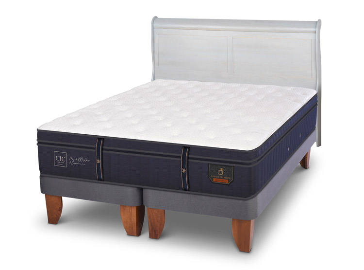 JUEGO DE DORMITORIO CIC CAMA EUROPEA GRAND PREMIUM BD 2 PLAZAS + RESPALDO MIRO ALPINO - 2