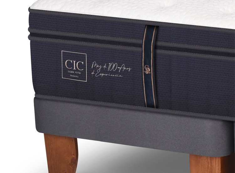 JUEGO DE DORMITORIO CIC CAMA EUROPEA GRAND PREMIUM BD 2 PLAZAS + RESPALDO MIRO ALPINO - 8