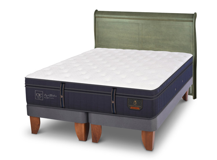 JUEGO DE DORMITORIO CIC CAMA EUROPEA GRAND PREMIUM BD 2 PLAZAS + RESPALDO MIRO OLIVO - 2