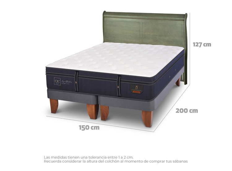 JUEGO DE DORMITORIO CIC CAMA EUROPEA GRAND PREMIUM BD 2 PLAZAS + RESPALDO MIRO OLIVO - 3