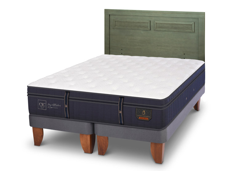 JUEGO DE DORMITORIO CIC CAMA EUROPEA GRAND PREMIUM KING + RESPALDO MILAN OLIVO - 2