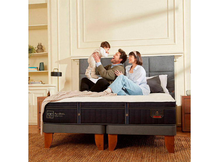 JUEGO DE DORMITORIO CIC CAMA EUROPEA GRAND PREMIUM KING + RESPALDO MIRO ALPINO - 6