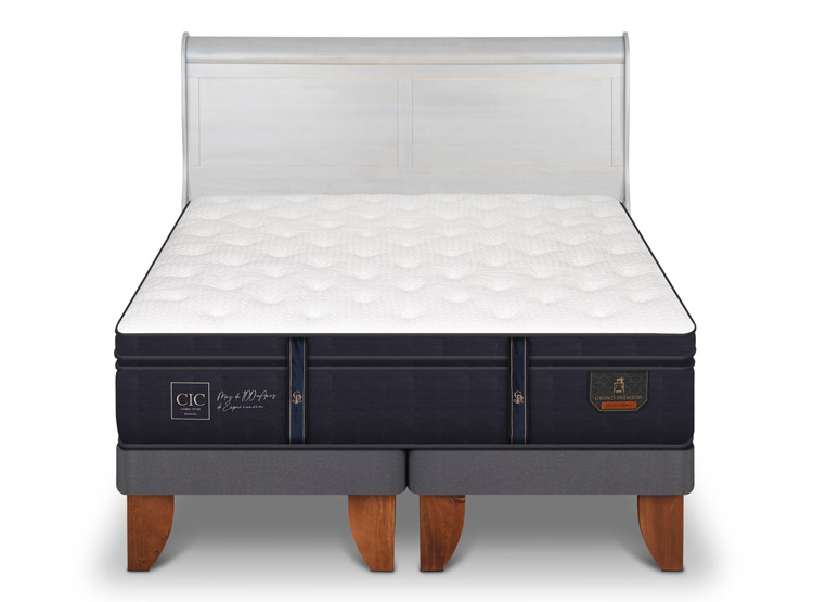 JUEGO DE DORMITORIO CIC CAMA EUROPEA GRAND PREMIUM KING + RESPALDO MIRO ALPINO - 1