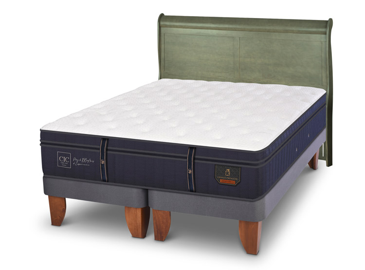 JUEGO DE DORMITORIO CIC CAMA EUROPEA GRAND PREMIUM KING + RESPALDO MIRO OLIVO - 2