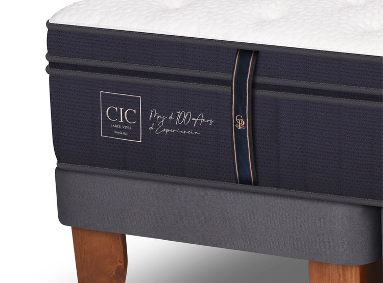 JUEGO DE DORMITORIO CIC CAMA EUROPEA GRAND PREMIUM KING + RESPALDO MIRO NEGRO - 8