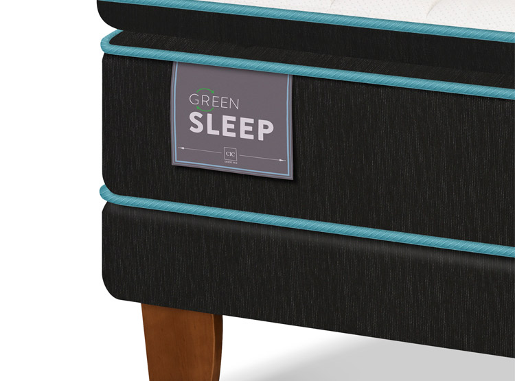 JUEGO DE DORMITORIO CIC CAMA EUROPEA GREEN SLEEP BD 2 PLAZAS + RESPALDO MILAN OLIVO - 5