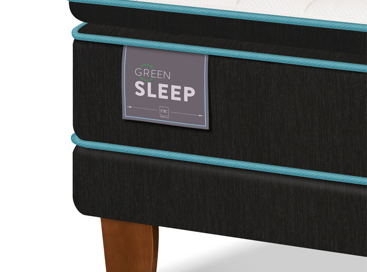 JUEGO DE DORMITORIO CIC CAMA EUROPEA GREEN SLEEP KING + RESPALDO MILAN OLIVO - 5
