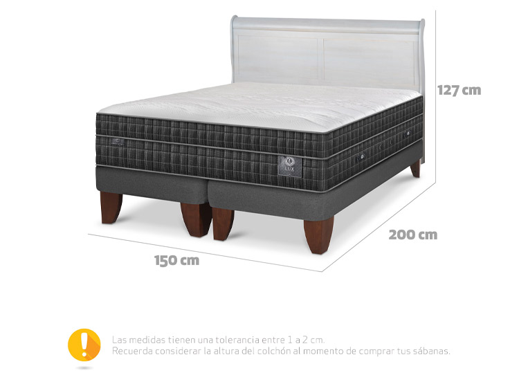JUEGO DE DORMITORIO CIC CAMA EUROPEA LUX BD 2 PLAZAS + RESPALDO MIRO ALPINO - 3