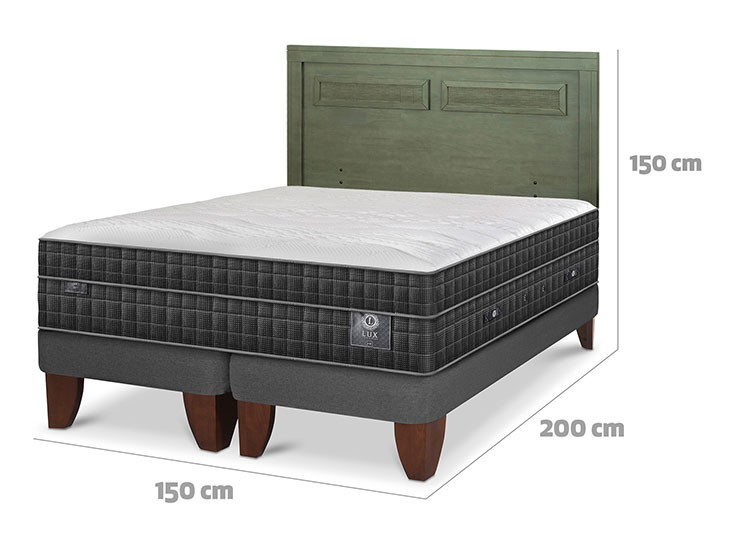JUEGO DE DORMITORIO CIC CAMA EUROPEA LUX BD 2 PLAZAS + RESPALDO MILAN OLIVO - 3