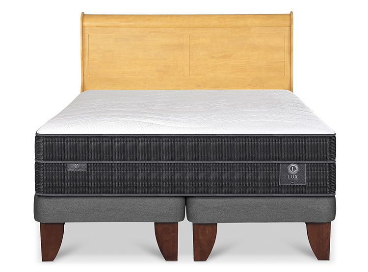 JUEGO DE DORMITORIO CIC CAMA EUROPEA LUX BD 2 PLAZAS + RESPALDO MIRO MOSTAZA - 1