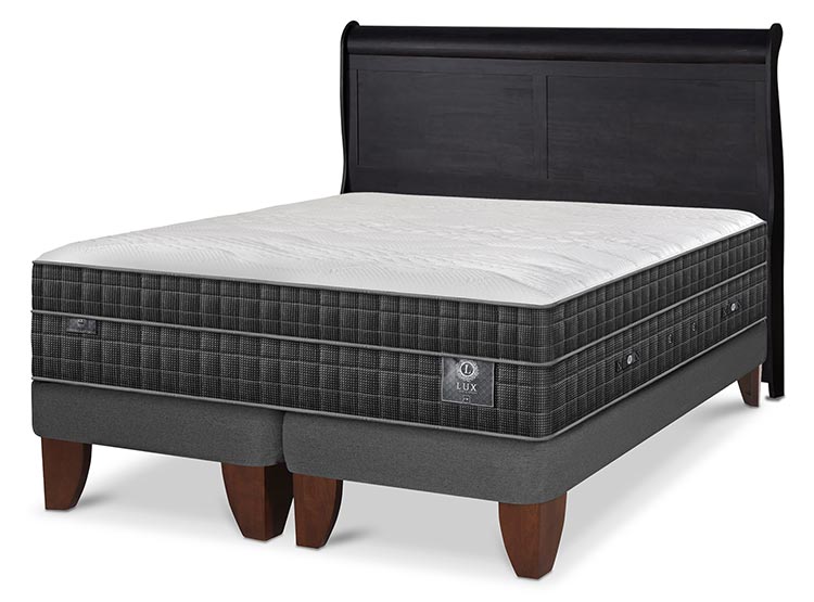 JUEGO DE DORMITORIO CIC CAMA EUROPEA LUX BD 2 PLAZAS + RESPALDO MIRO NEGRO - 2