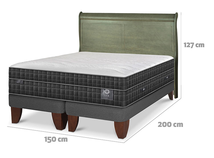 JUEGO DE DORMITORIO CIC CAMA EUROPEA LUX BD 2 PLAZAS + RESPALDO MIRO OLIVO - 3