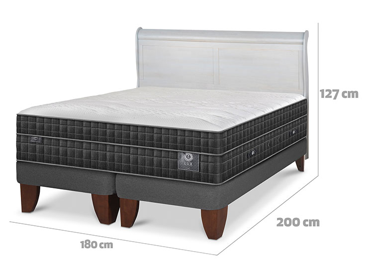 JUEGO DE DORMITORIO CIC CAMA EUROPEA LUX KING + RESPALDO MIRO ALPINO - 3