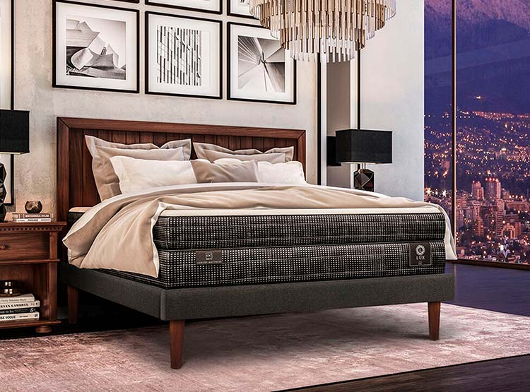 JUEGO DE DORMITORIO CIC CAMA EUROPEA LUX KING + RESPALDO MIRO ALPINO - 10