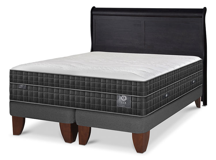 JUEGO DE DORMITORIO CIC CAMA EUROPEA LUX KING + RESPALDO MIRO NEGRO - 2