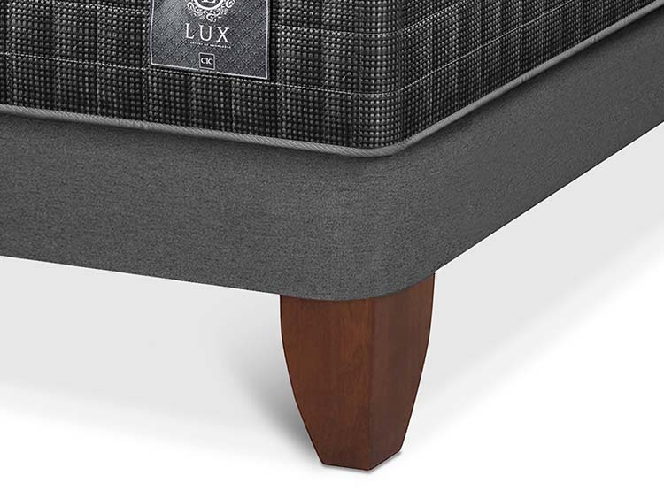 JUEGO DE DORMITORIO CIC CAMA EUROPEA LUX KING + RESPALDO MIRO NEGRO - 9