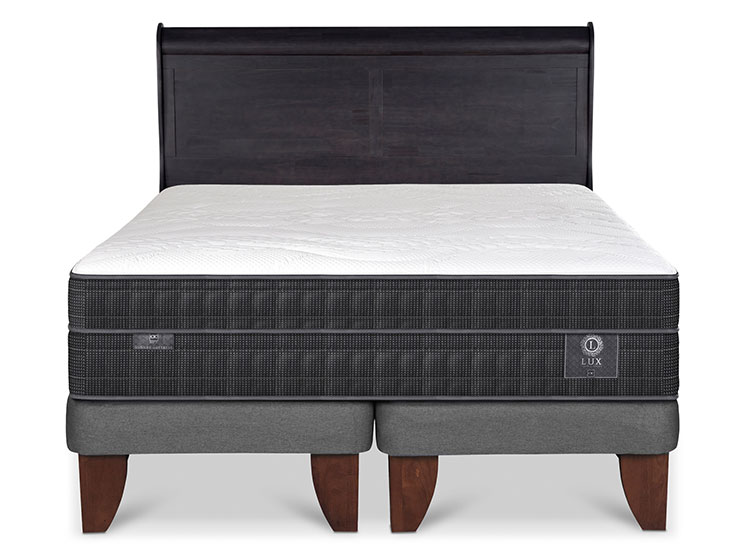 JUEGO DE DORMITORIO CIC CAMA EUROPEA LUX KING + RESPALDO MIRO NEGRO - 1