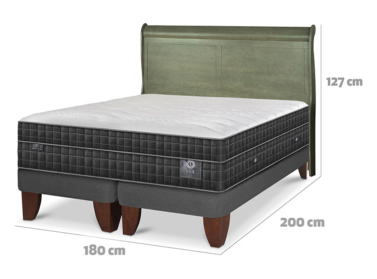 JUEGO DE DORMITORIO CIC CAMA EUROPEA LUX KING + RESPALDO MIRO OLIVO - 3