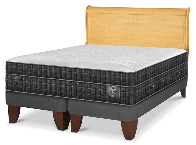 JUEGO DE DORMITORIO CIC CAMA EUROPEA LUX KING + RESPALDO MIRO MOSTAZA - 2