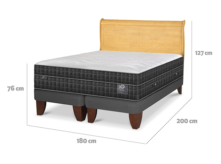 JUEGO DE DORMITORIO CIC CAMA EUROPEA LUX KING + RESPALDO MIRO MOSTAZA - 3