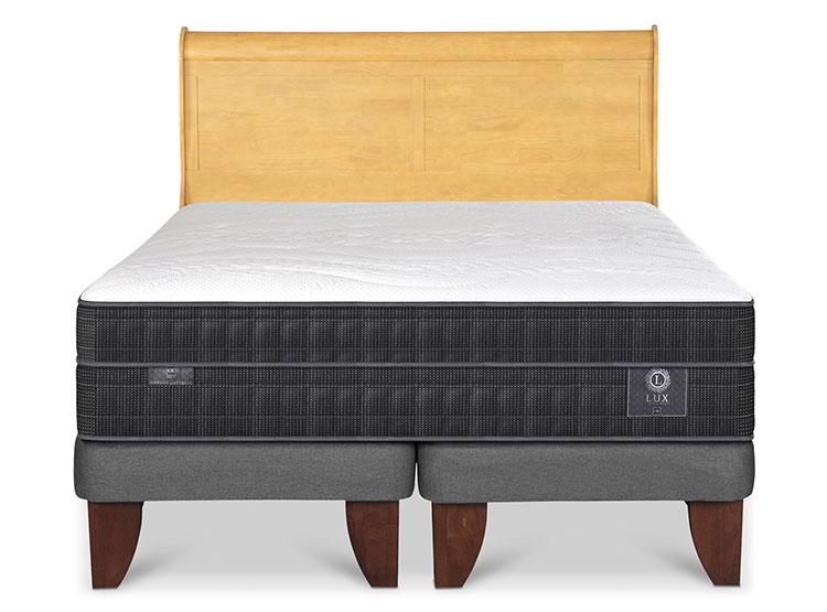JUEGO DE DORMITORIO CIC CAMA EUROPEA LUX KING + RESPALDO MIRO MOSTAZA - 1